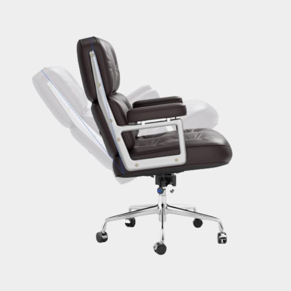Otdmel - MCM Brown Leather Office Chair