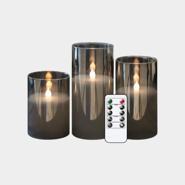 GenSwin - Gray Glass Battery Operated Led Candles