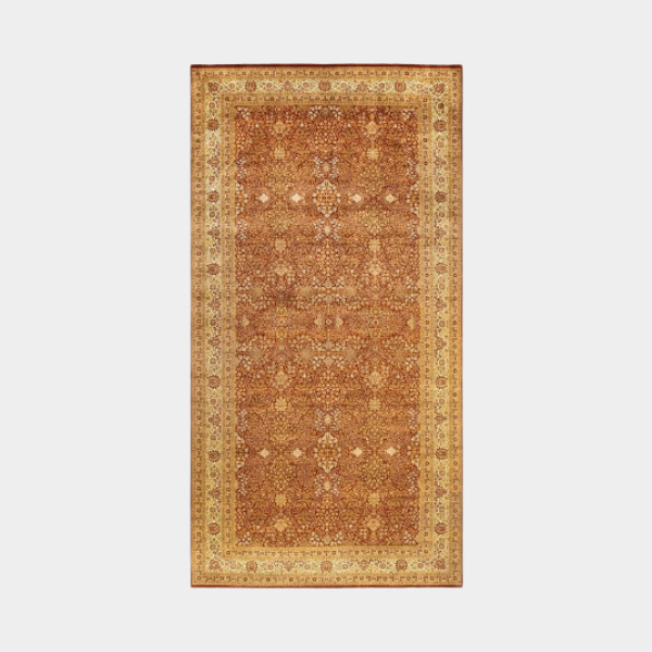 Solo - Hand Knotted Wool Traditional Floral Orange Runner Rug