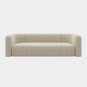 Acanva – Modern Style Curved Back Velvet Sofa