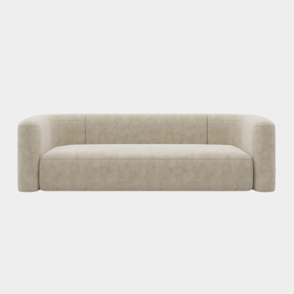 Acanva - Modern Style Curved Back Velvet Sofa