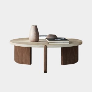 Baycheer – Stone Top Round Coffe Table