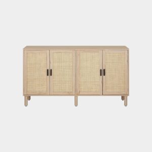 Finnhomy – 4 Door Rattan Sideboard Buffet Cabinet