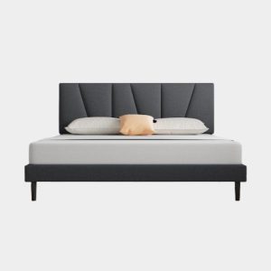 Molblly – Queen Bed Frame with Upholstered Platform and Headboard