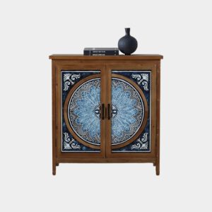 Sophia and William – Accent Cabinet with Porcelain Pattern